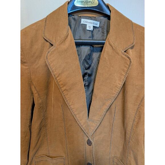 Retro Earthcore Corduroy Stitching Pockets Blazer Leaf Button Jacket Size 16 (M) - Picture 2 of 10